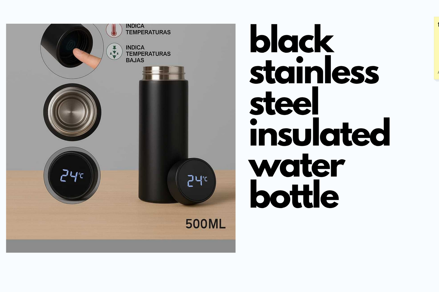 LED Temperature Display Water Bottle